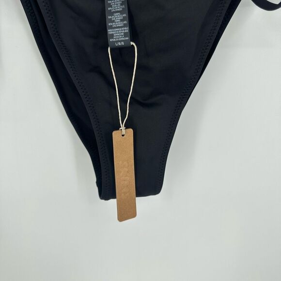 Skims swim bottoms large onyx black dippy tie bikini summer beach string nwt #h - Picture 6 of 11